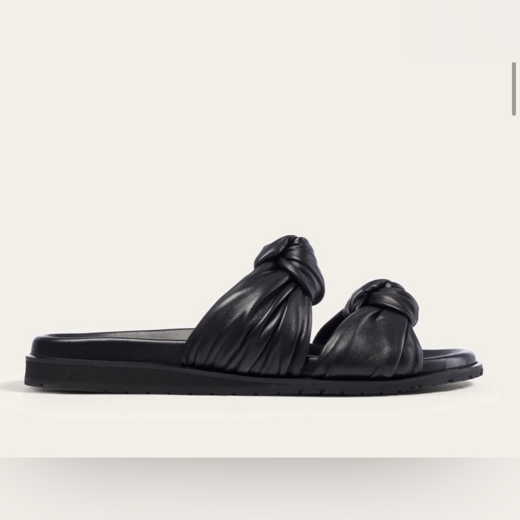 Dear Frances Tye Slide Black Sandals Size 37
